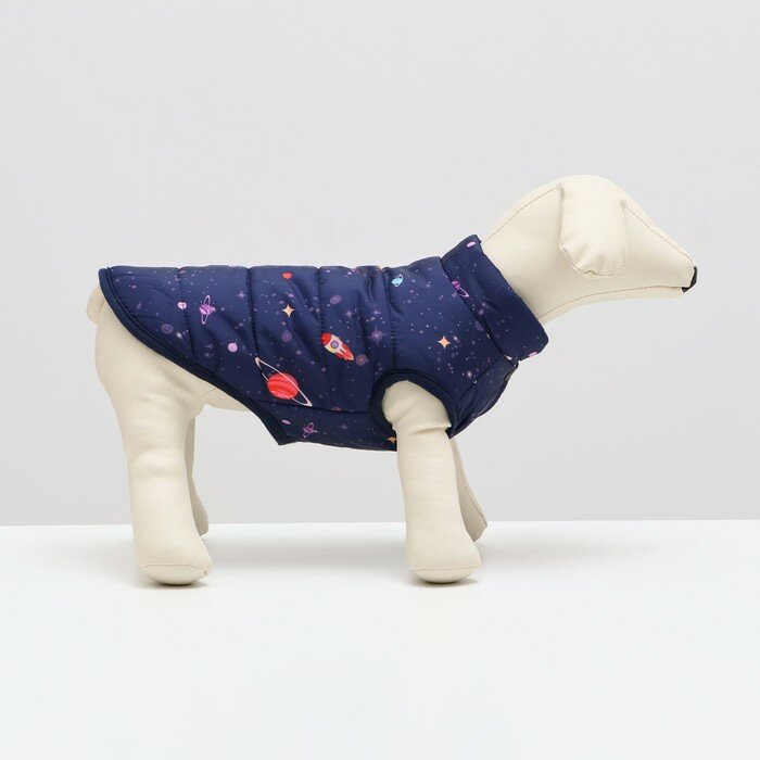 Куртка для собак "Космос", размер XXL, темно-синяя (ДС 45, ОШ 36, ОГ 54 см) - фотография № 2