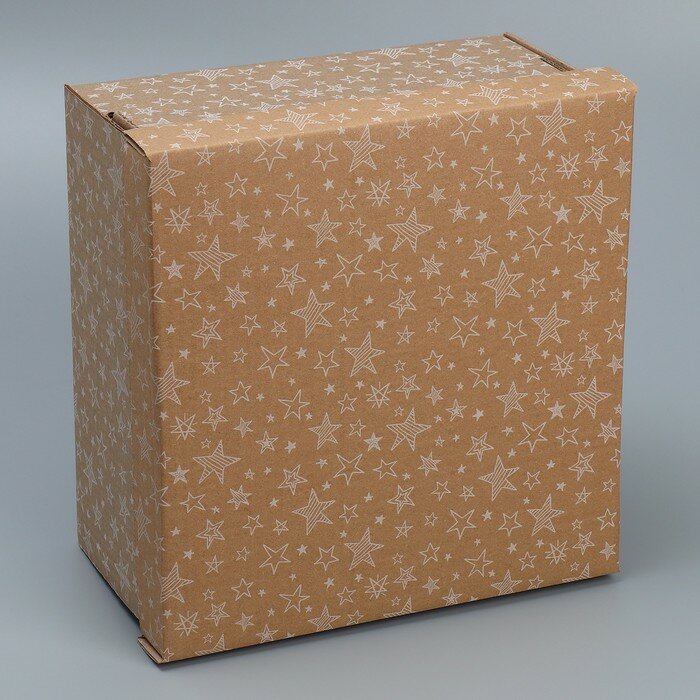 Складная коробка бурая «Звёзды», 30 х 28.5 х 15.3 см - фотография № 3