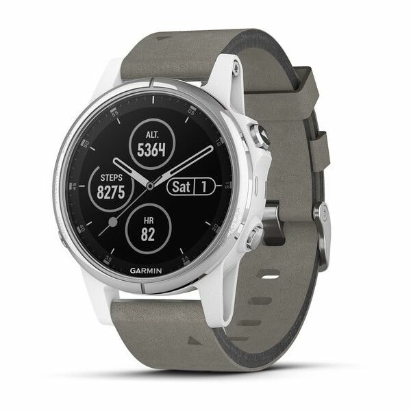 Часы GARMIN Fenix 5S Plus Sapphire (White/Suede Band) (Часы GARMIN Fenix 5S Plus Sapphire White with Suede Band (010-01987-05))