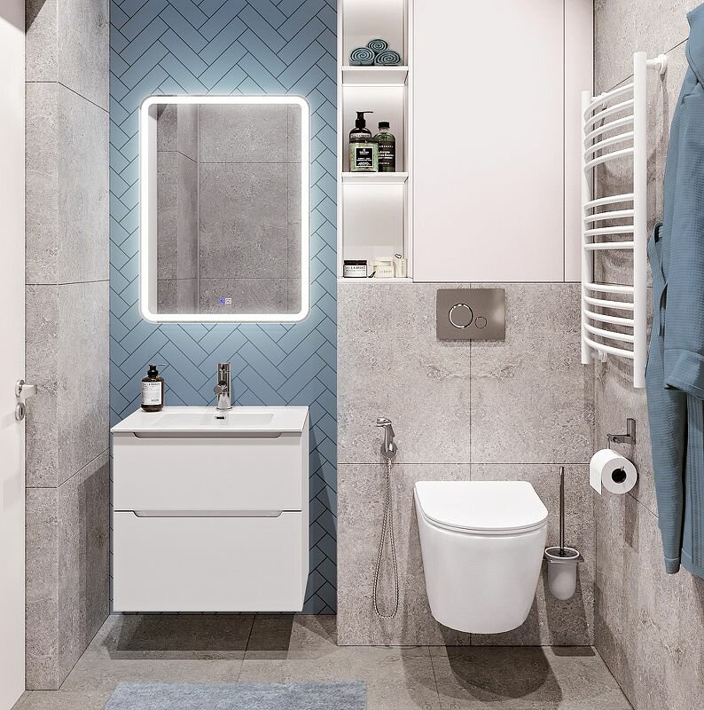 Тумба под раковину BelBagno Etna H60-700-2C-SO-BL-P Bianco Lucido - фото №1