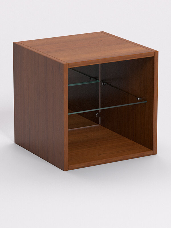 фото Стеллаж "лего" №11, задняя стенка Зеркало, Орех 35 x 35 x 35 см