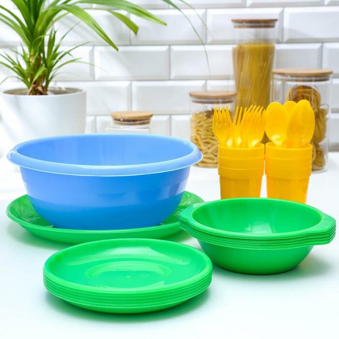 Набор посуды Альт-Пласт «Всегда с собой», на 6 персон, 32 предмета - фотография № 8