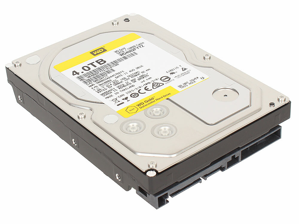 Жесткий диск HDD Western Digital WD4003FRYZ Gold /SATA III/4 TB 7200об/мин/Скорость чтения 200МБайт/с Скорость записи