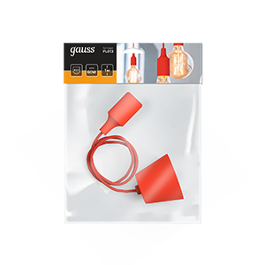 фото Gauss Светильник подвесной Decor PL013 красный E27, 1 м, 1/40 PL013 (40 шт.)