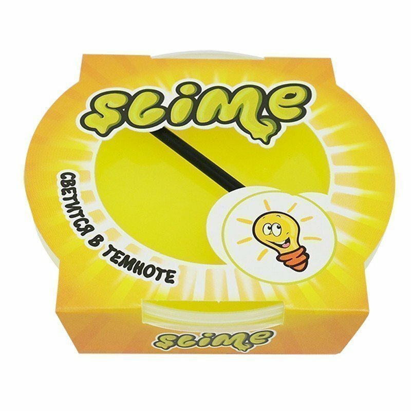 Слайм Slime "Mega", желтый, светится в темноте, 300г Фабрика игрушек S300-19
