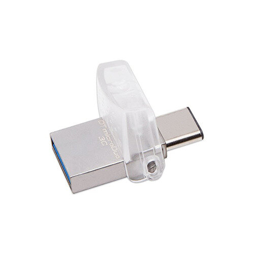 Флешка USB Kingston DataTraveler microDuo 64ГБ, USB3.0, серебристый [dtduo3c/64gb]