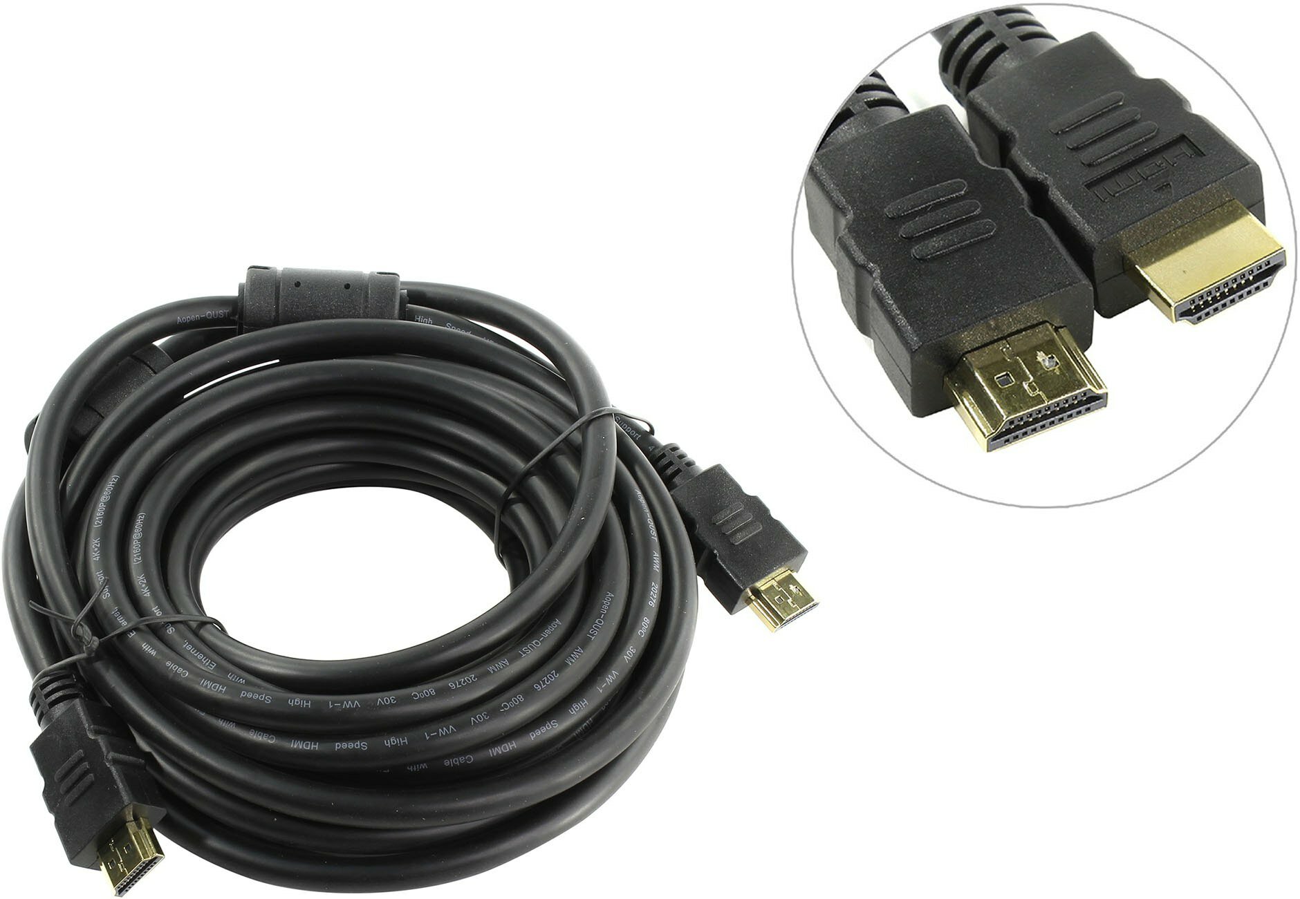 Кабель Aopen HDMI - HDMI 7,5m (ACG711D) black