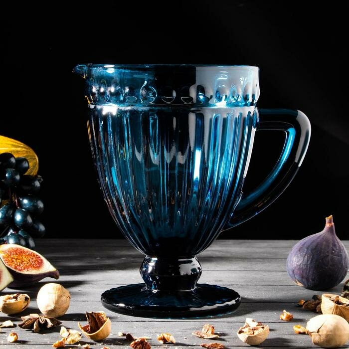 фото Кувшин стеклянный «Босфор», 1,1 л, цвет синий