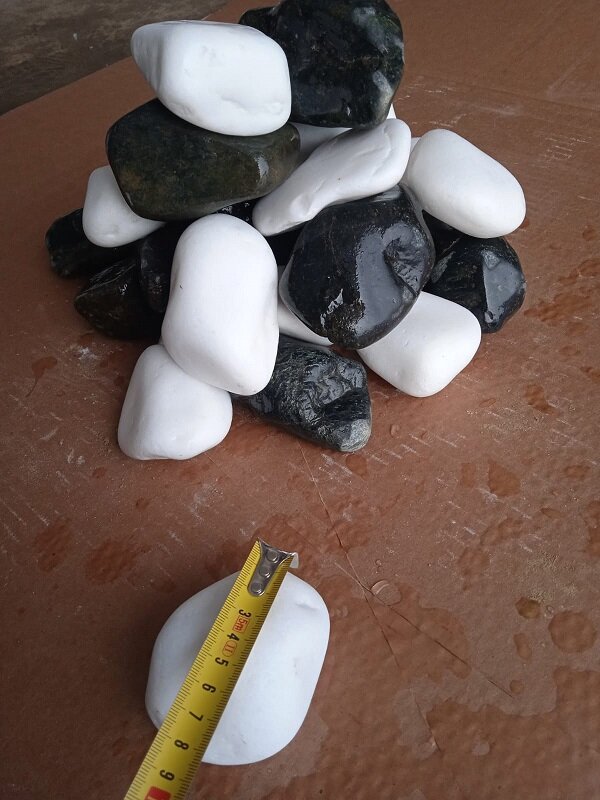 Микс Нефрит/Кварц шлифованные (размер 4-8 см) камни для печи бани и сауны упаковка 10 кг