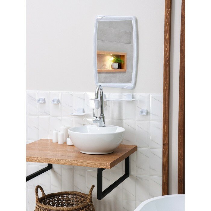 BEROSSI Набор для ванной комнаты, цвет белый мрамор - фотография № 3