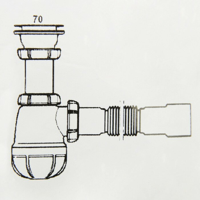 Сифон для мойки Aquant, 1 1/2", с гибкой трубой 40х40/50 мм - фотография № 3