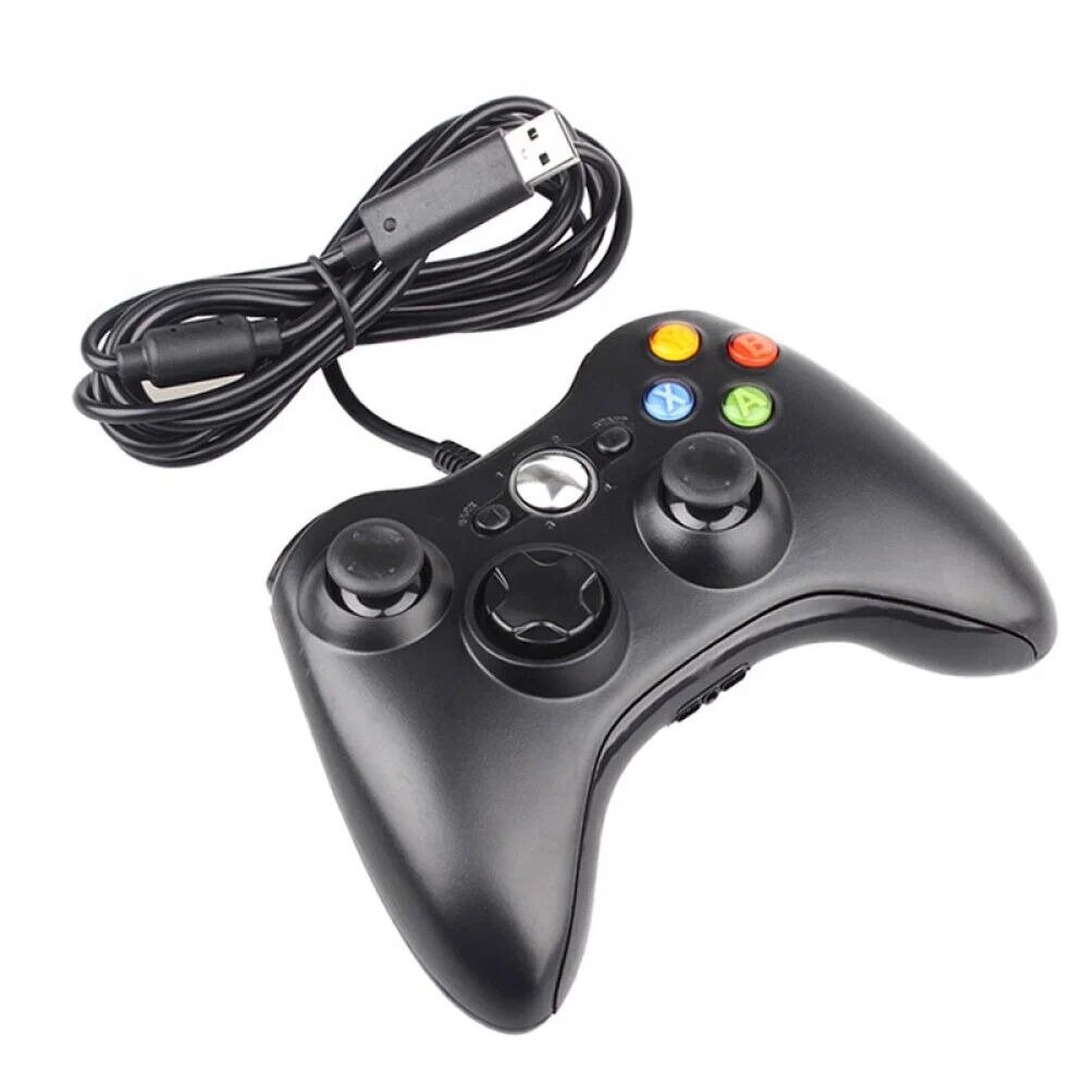 Геймпад (джойстик) проводной для Xbox 360 и PC, черный