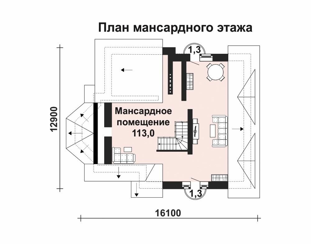 (362м2, 15х11м) Готовый проект трехэтажного дома из кирпича с баней и террасой - AS-305 - фотография № 5