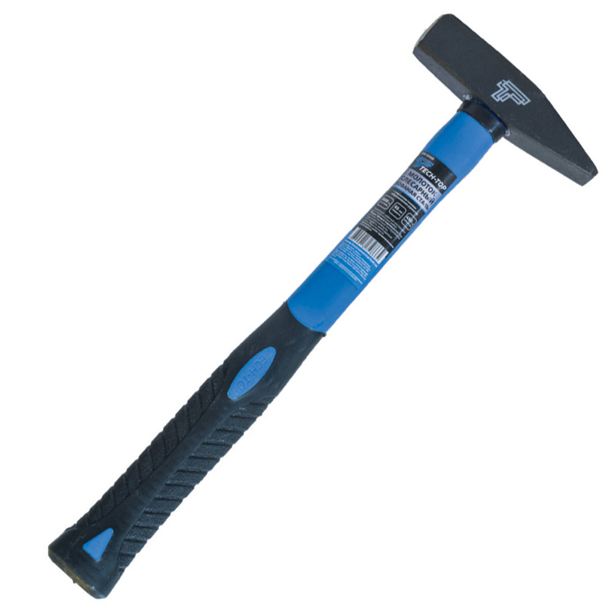 Молоток слесарный Tech-top, пластиковая обрезиненная ручка, 1 кг