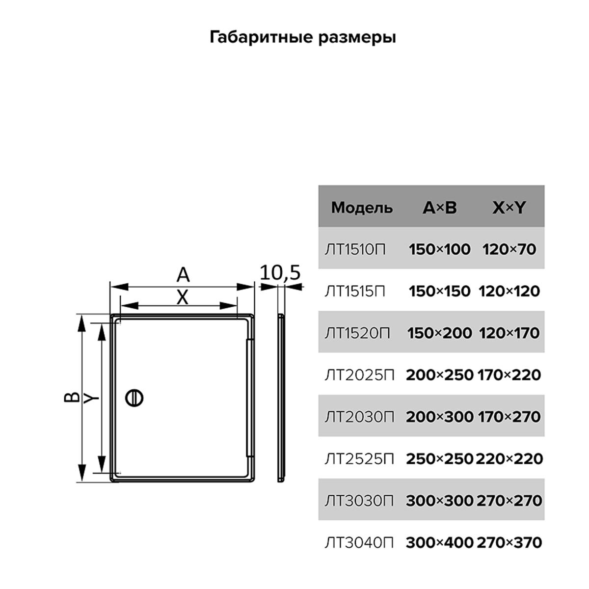 Люк-дверца ревизионная Evecs ЛТ3040П, ABS-пластик, с ручкой-задвижкой, 300 x 400 мм - фотография № 5