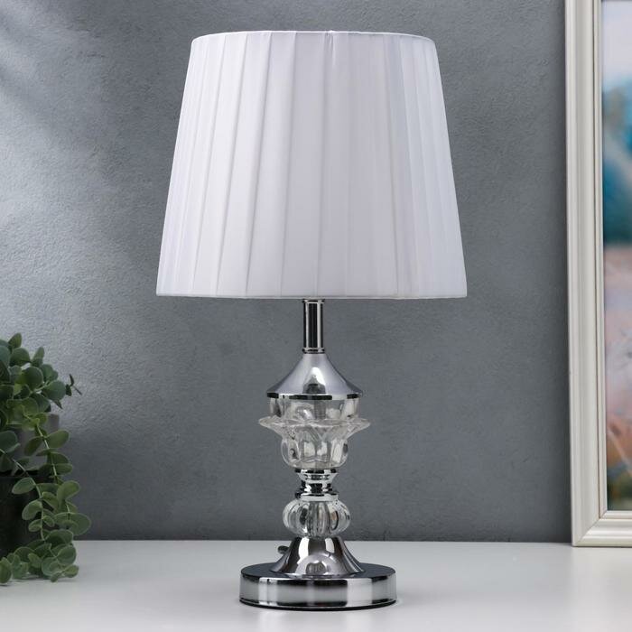 RISALUX Лампа настольная с подсветкой "Адорно" 1х40Вт Е27 серебро 24х24х43 см.