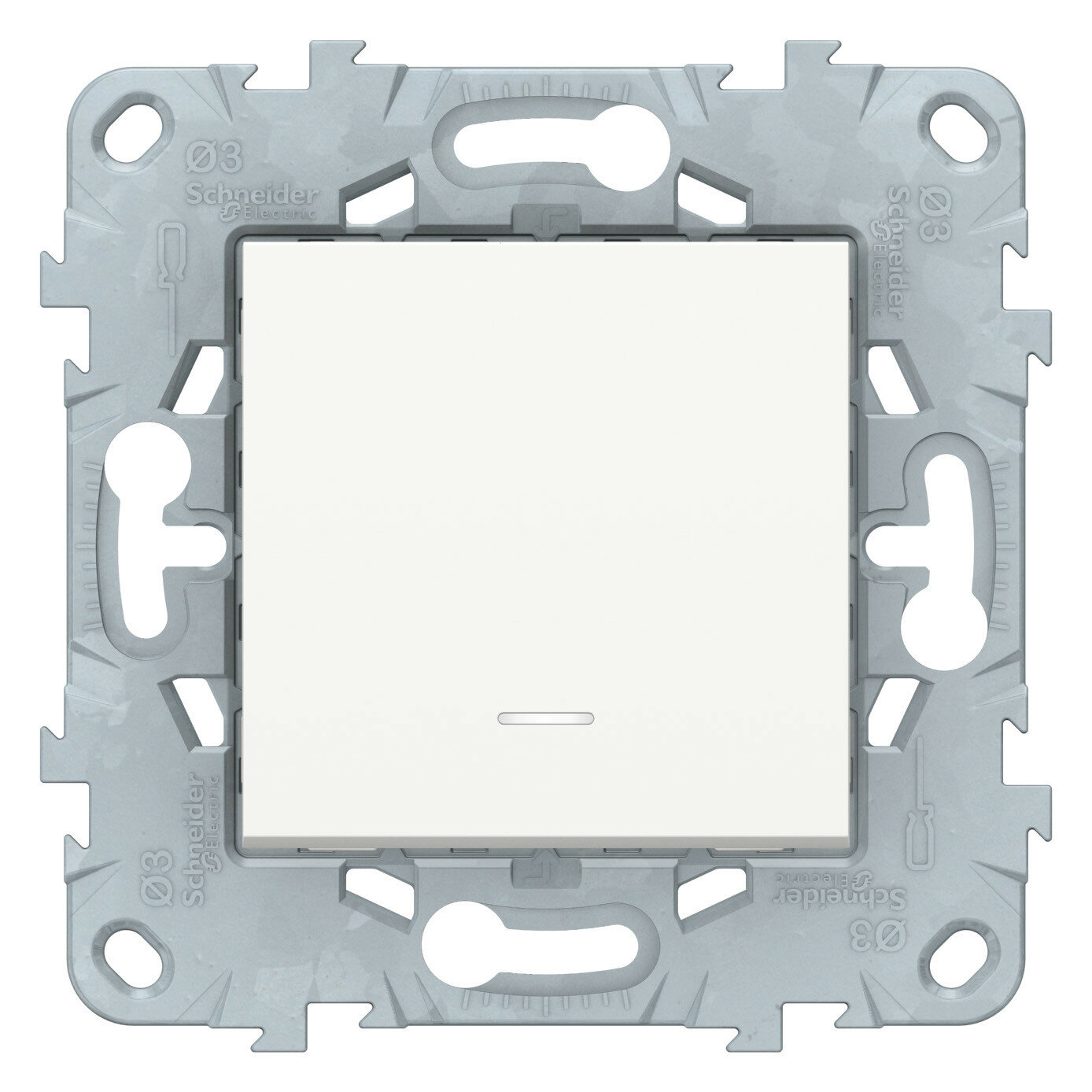 Выключатель 1 кл с подсветкой Unica NEW белый механизм встроенный монтаж (Schneider Electric), арт. NU520118N