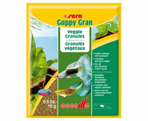 Sera Растительный корм Sera Guppy Gran для рыб, гранулы, гранулы 10 г