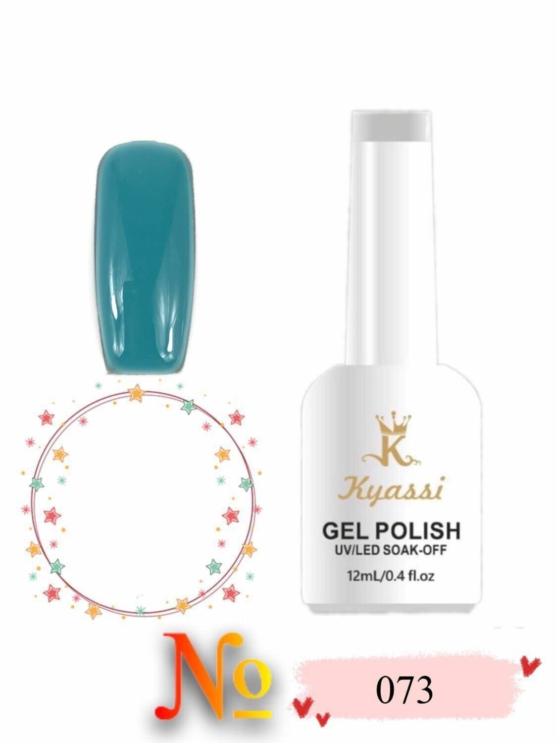 фото Гель-лак Kyassi V073, цвет морской синий, трехфазный, 12 мл, 1 шт