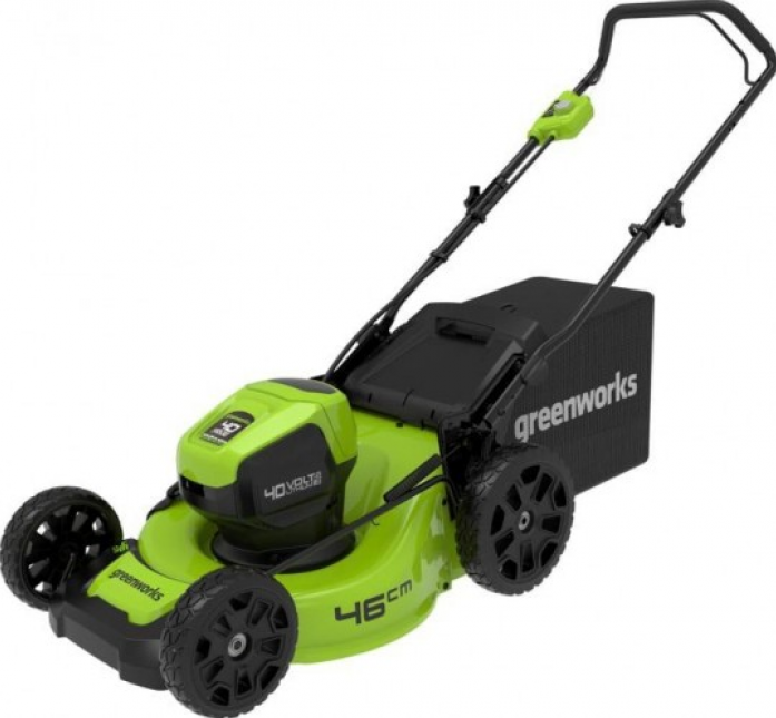 Аккумуляторная газонокосилка Greenworks 2514407UB GD40LM46HP 4 А·ч с АКБ и ЗУ 46 см