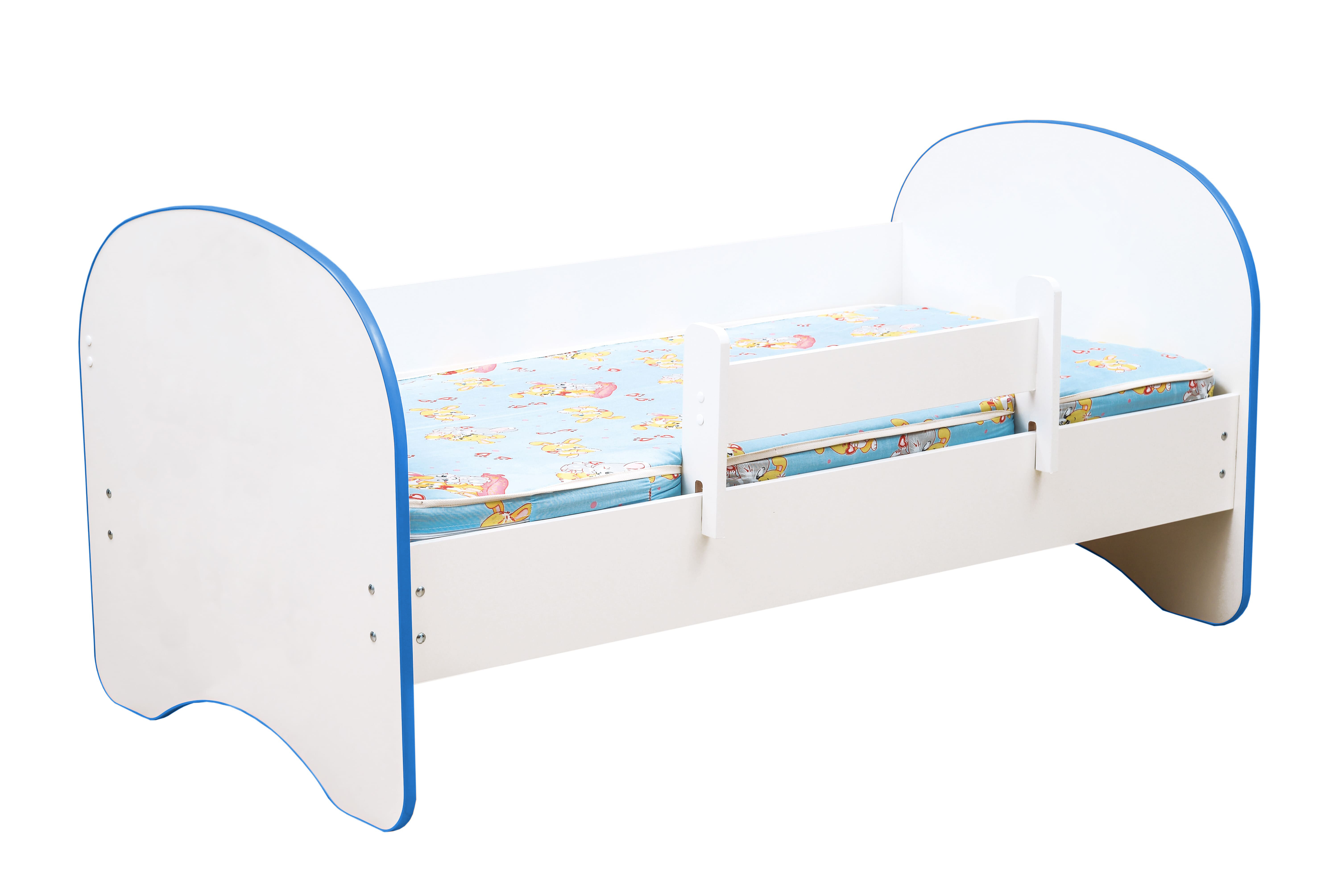 Детская кровать Радуга 190 без ящиков белый/синий