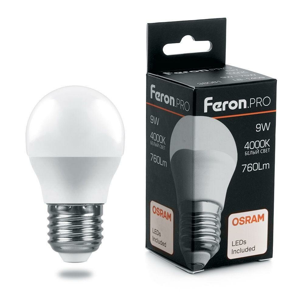 Feron Лампа светодиодная Feron E27 9W 4000K Матовая LB-1409 38081