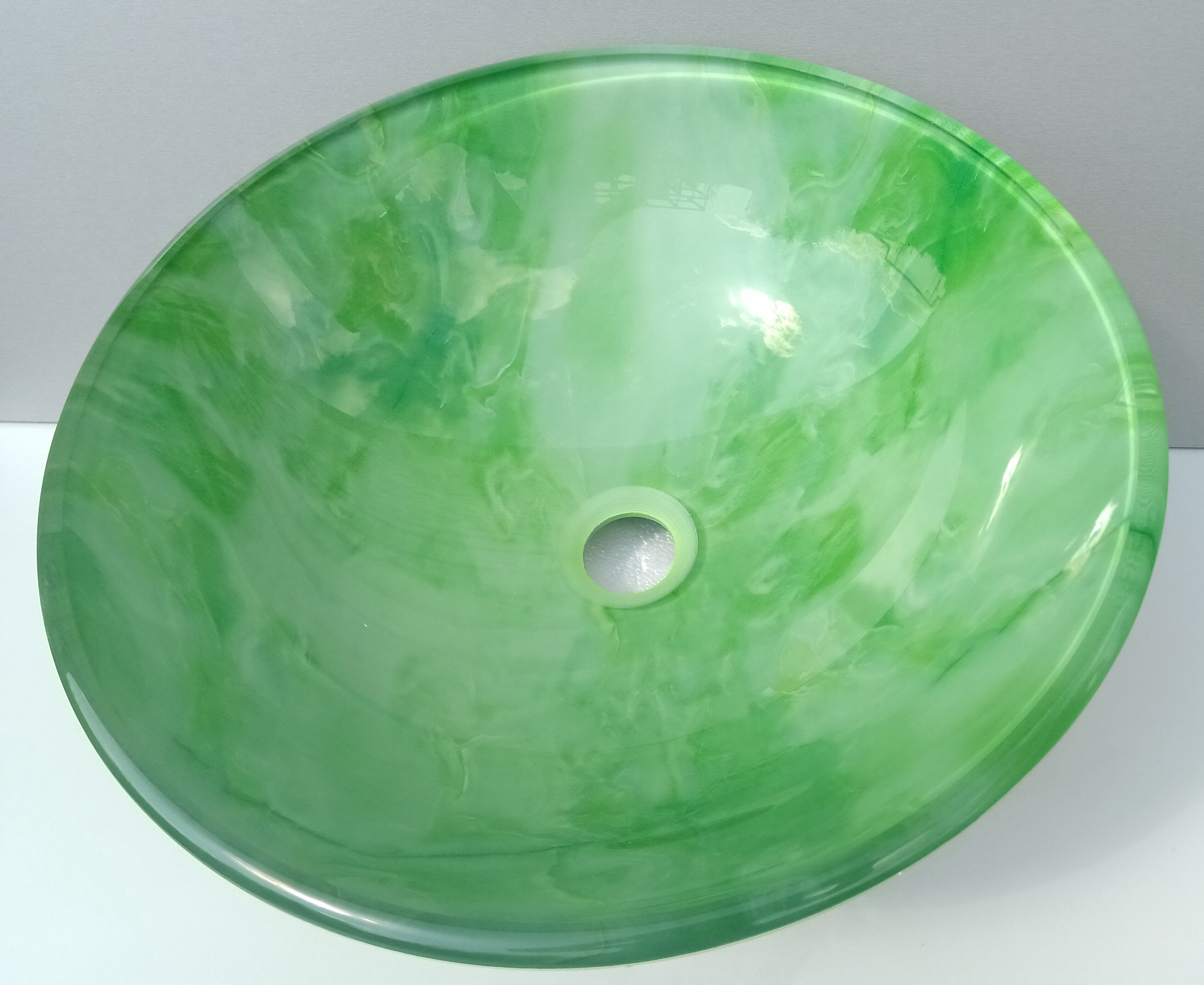 Накладная стеклянная раковина чаша (умывальник) зеленый