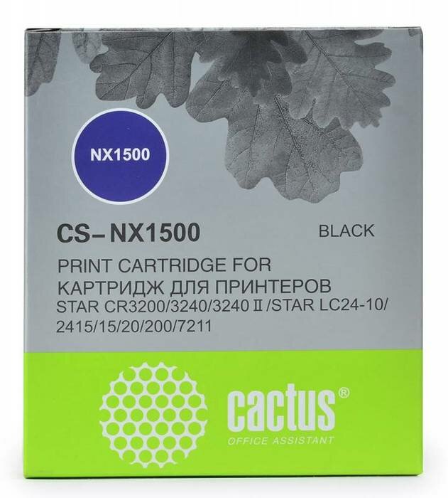 Картридж ленточный Cactus CS-NX1500, для Star, черный