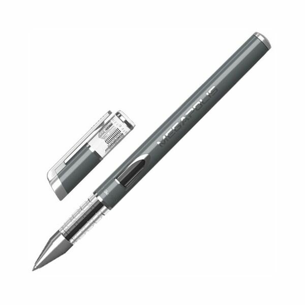 Ручка гелевая ERICH KRAUSE Megapolis Gel, черная, корпус с печатью, узел 0,5 мм, линия письма 0,4 мм, 93, (12 шт.)