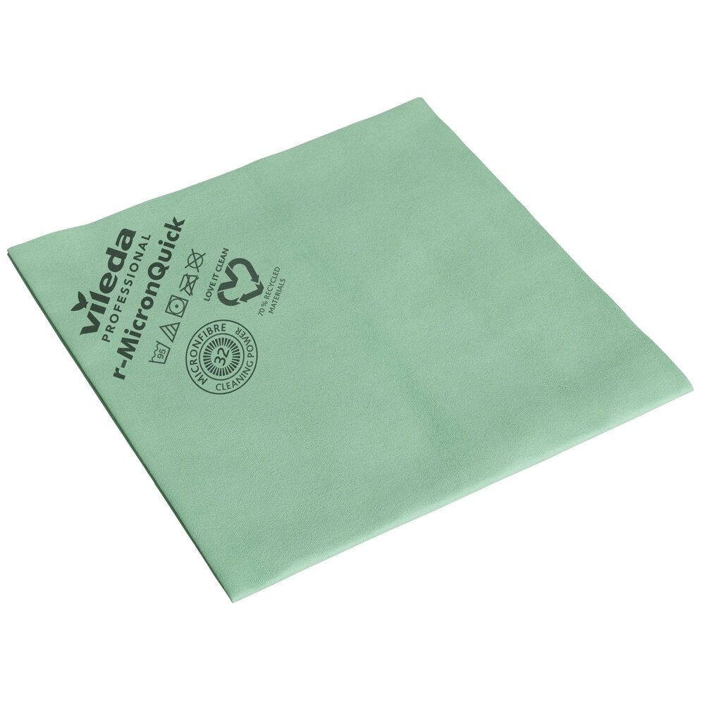 Салфетки хозяйственные Vileda Professional МикронКвик, 40х38 см, зеленые, 5 штук в упаковке (170637) - фотография № 2