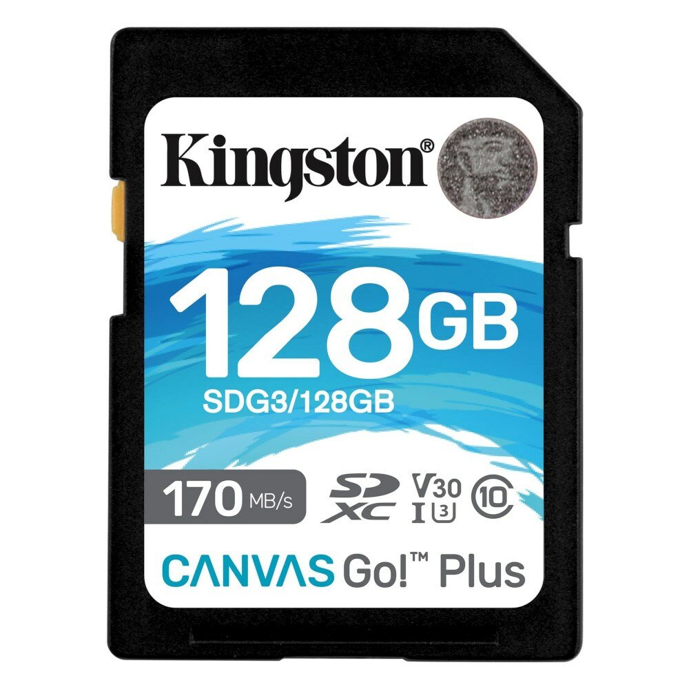 SD Memory Card SDXC 128GB Class10 UHS-I U3 Kingston Canvas Go Plus 170R C10 V30 170MB/s (SDG3/128GB)