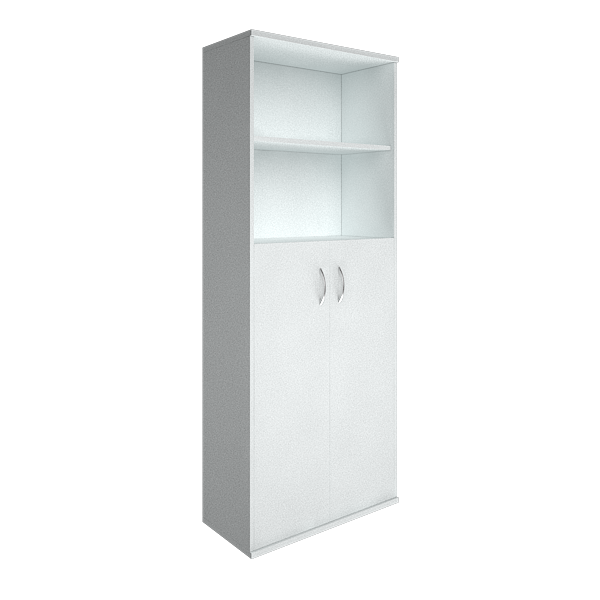 Шкаф для документов высокий широкий (2 средние двери ЛДСП) RIVA А.СТ-1.6 Белый 770х365х1980