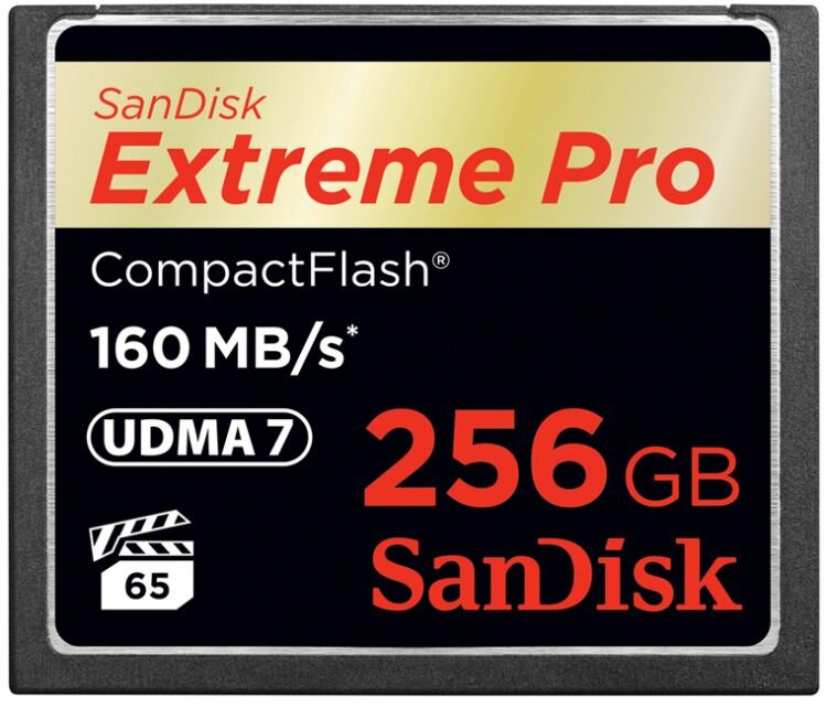 Карта памяти SanDisk Extreme Pro CF 160MB/s 256 GB VPG 65 UDMA 7