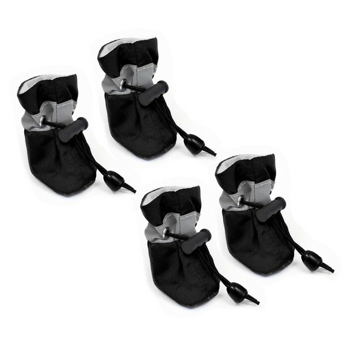 Ботинки для собак "Уют" с утяжкой, набор 4 шт, размер 3 (4, 5 х 3, 5 см), чёрные - фотография № 7