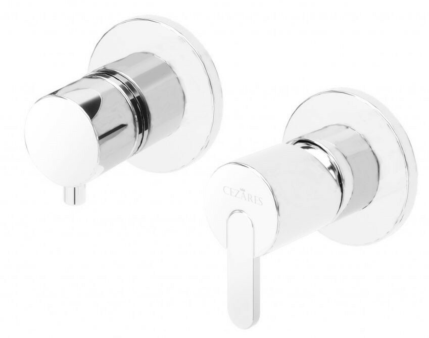 LEAF-VDIM3-BIO Встраиваемый однорычажный смеситель на 3 выхода, исполнение белый матовый