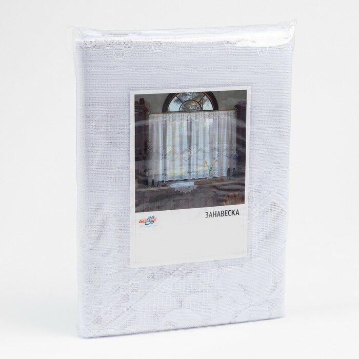 Тюль на кухню со шторной лентой, 170х270 см, цвет белый, 100% полиэстер - фотография № 6