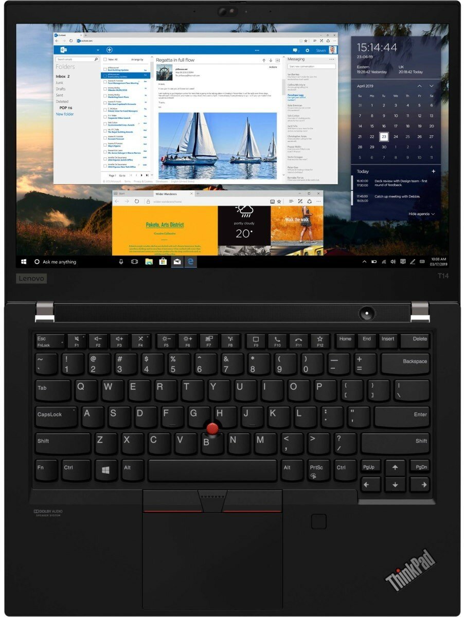 Ноутбук Lenovo ThinkPad T14 Gen 2 черный ENGKBD (20w000t9us) - фото №1