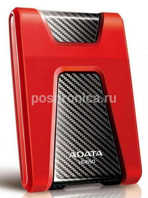 Внешний жесткий диск 2Tb A-Data DashDrive Durable HD650 красный USB 3.0 (ahd650-2tu31-crd)