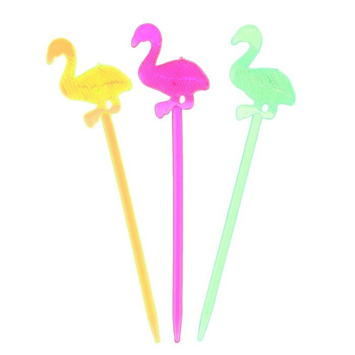 Страна Карнавалия Шпажки для канапе «Фламинго», набор 12 шт., цвета микс - фотография № 3