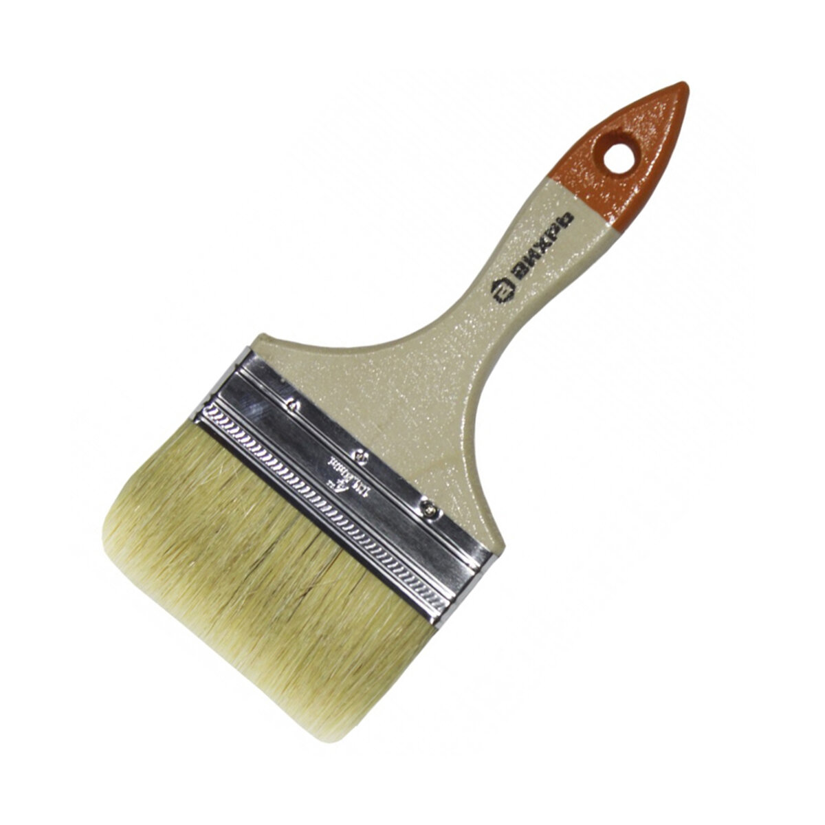 фото Кисть плоская "стандарт" 100 ММ натур. Щетина (1/240) "вихрь"