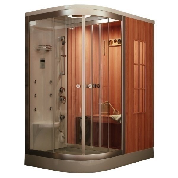 фото Душевая кабина с финской сауной Frank F-901 170х110 правая