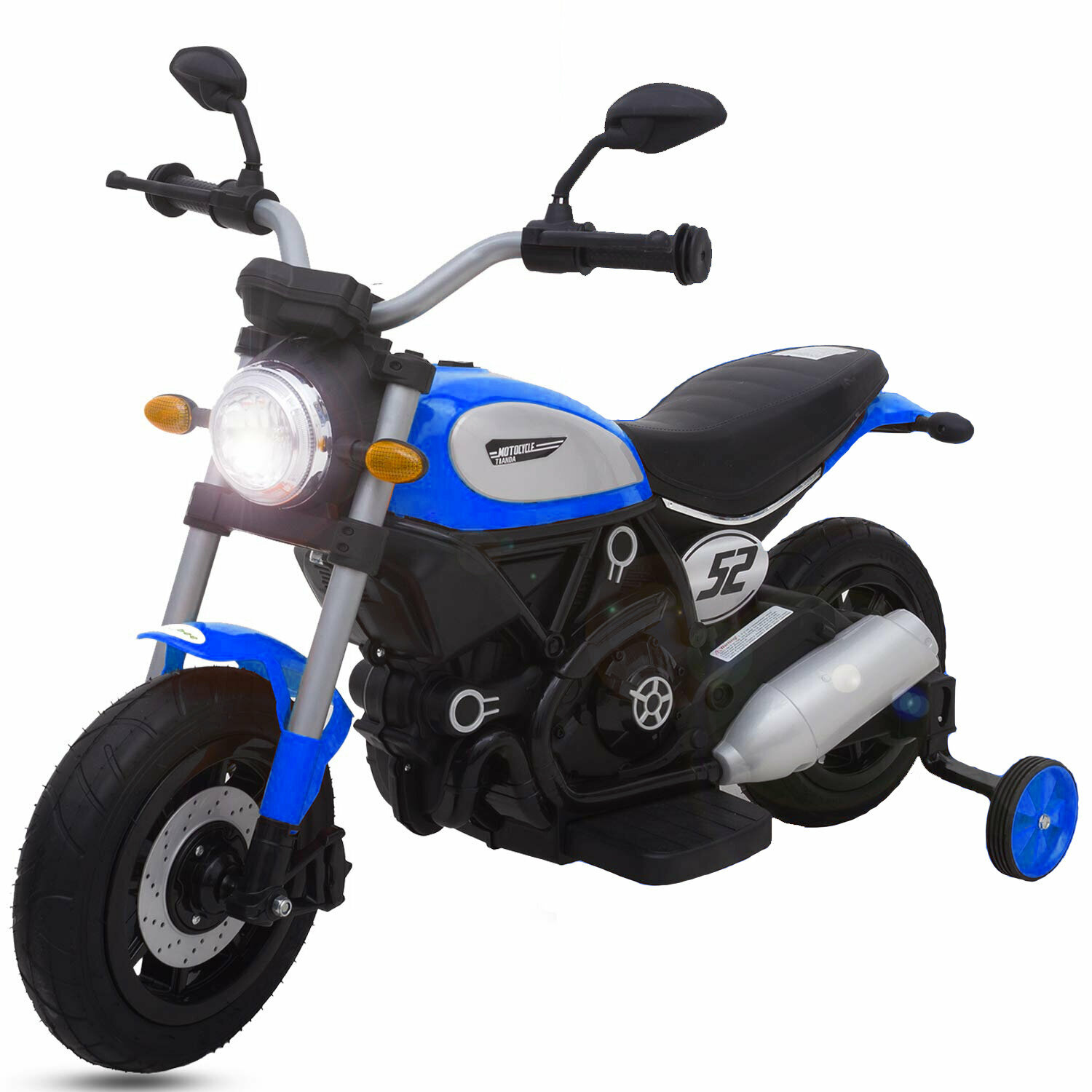Мотоциклы QIKE Детский мотоцикл Qike Чоппер синий - QK-307-BLUE