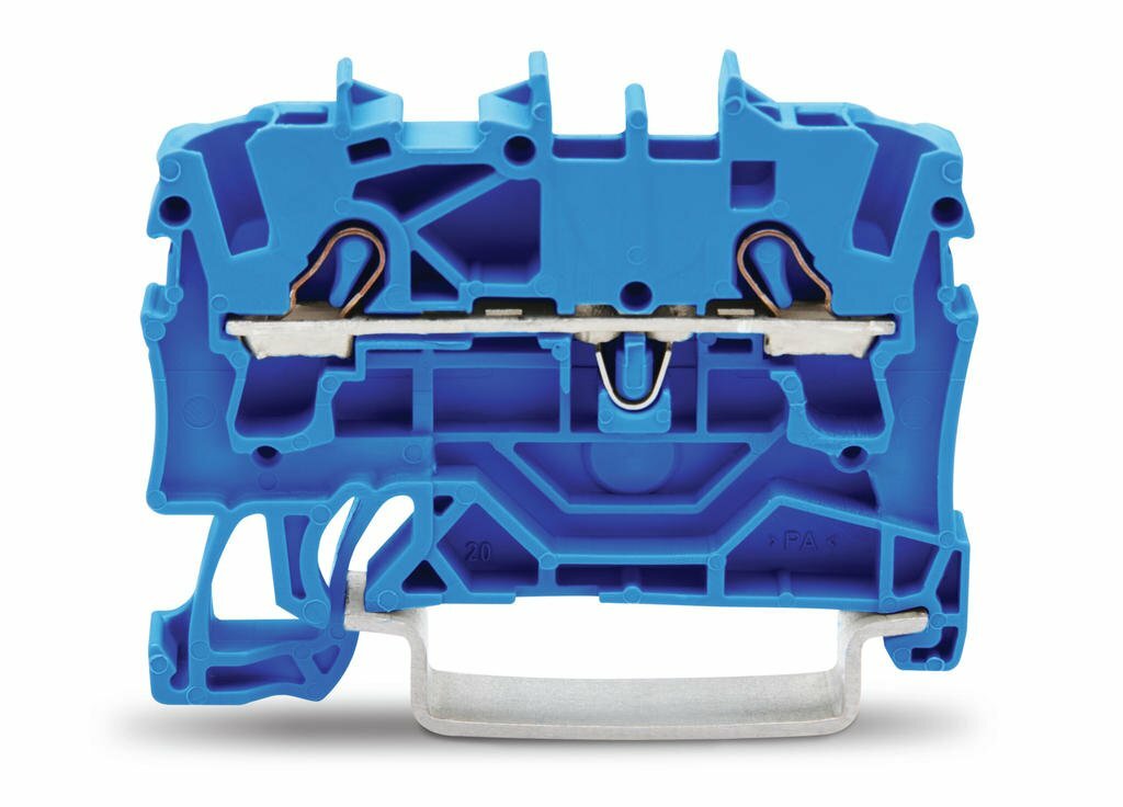 Клемма двухпроводная проходная 0.25-2.5(4)мм. кв. на DIN рейку. 2002-1204 WAGO