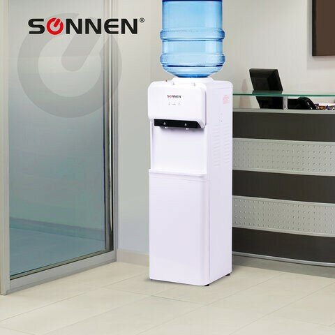 Кулер для воды SONNEN FE-02, напольный, нагрев/охлаждение электронное, 2 крана, белый, 454996 - фотография № 6