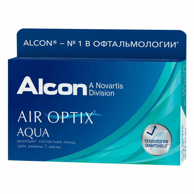 Контактные линзы Air Optix Aqua на месяц, -1.50 3шт.