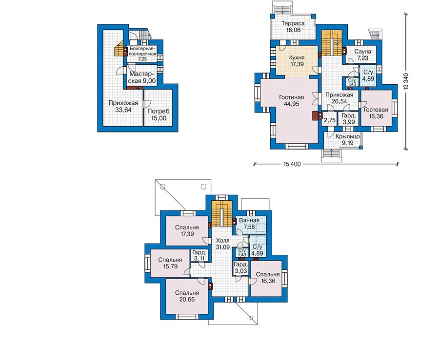 Проект дома Plans-41-33 (312 кв.м, монолитный ж/б, поризованный камень) - фотография № 2