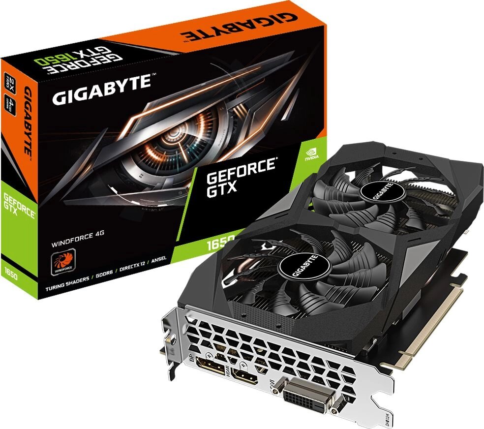 Видеокарта GIGABYTE GeForce GTX 1650 D6 WINDFORCE 4G (GV-N1656WF2-4GD)
