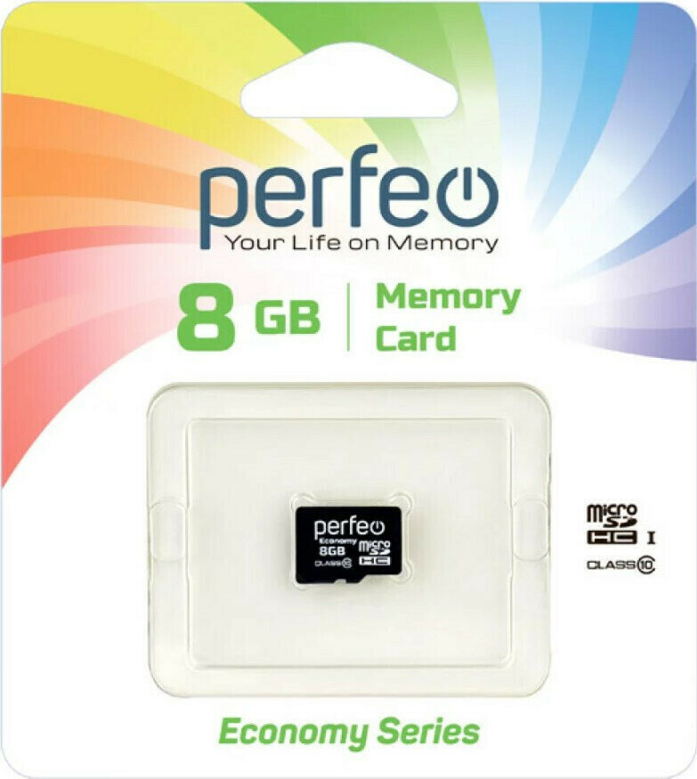 Карта памяти Карта памяти Perfeo microSD 8GB High-Capacity (Class 10) w/o Adapter economy series