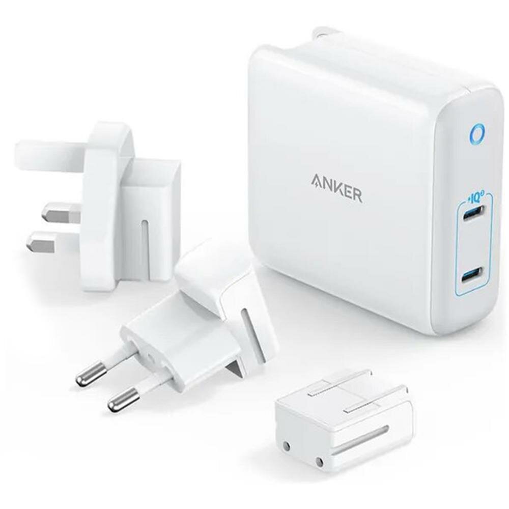 Сетевое зарядное устройство Anker PowerPort Atom III Duo 2хUSB-C 60W белое