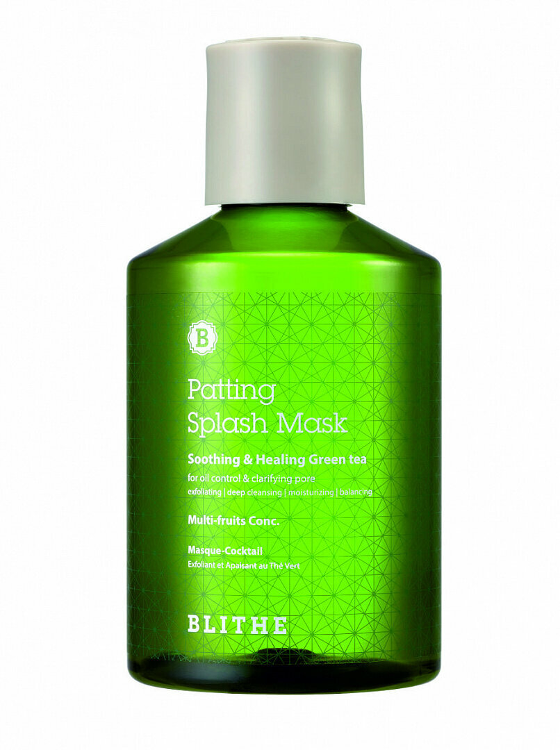 (Проверенный) BLITHE Patting Splash Mask Soothing & Healing Green Tea Восстанавливающая сплэш-маска 150 мл